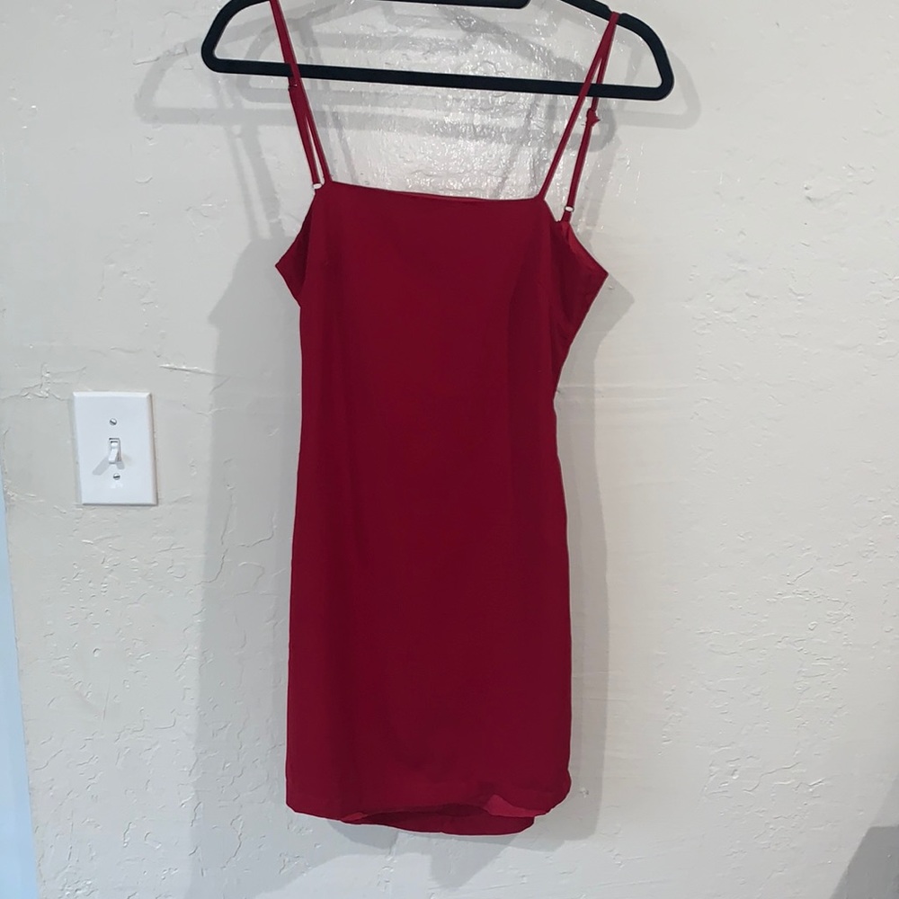 Red mini dress